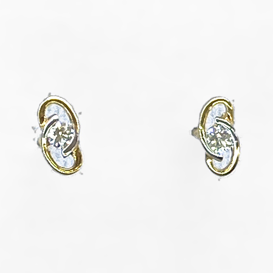 Oval Frame Diamond Studs