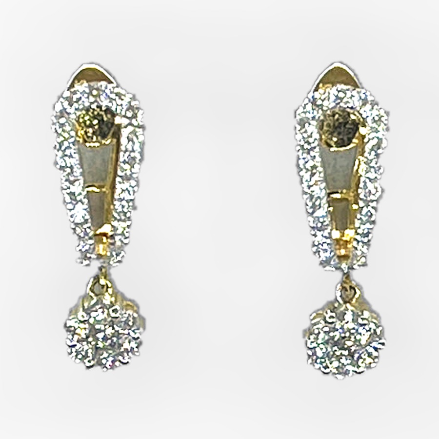Pavé Drop Diamond Earrings